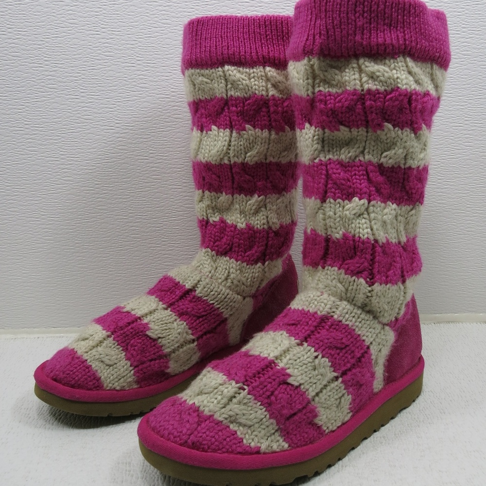 UGG White Pink 5996 Sweater Boots Australia Size 4